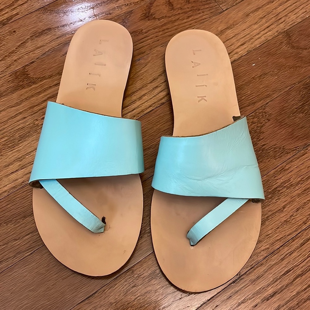 Teal limited edition Laiik green sandals